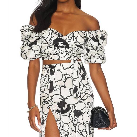 NEW RONNY KOBO zano top in floral noir print - Picture 1 of 4